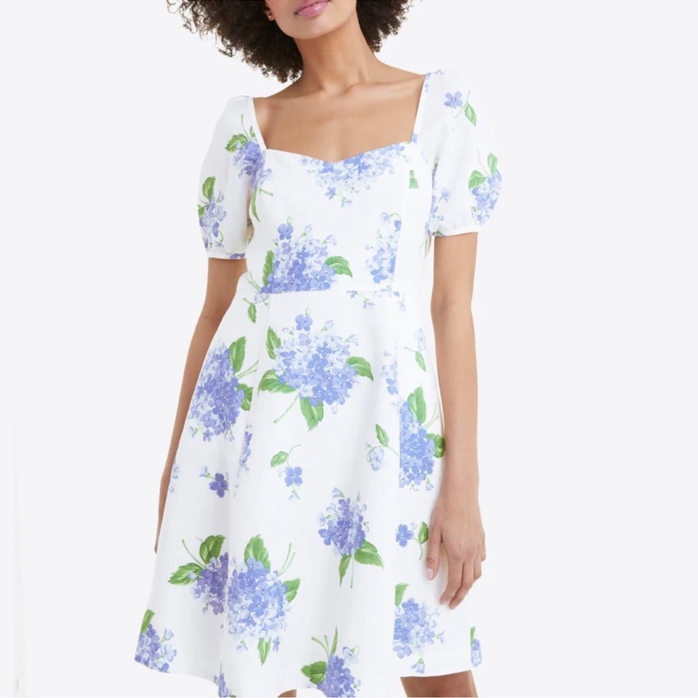Draper James White and Blue Floral Mini Dress